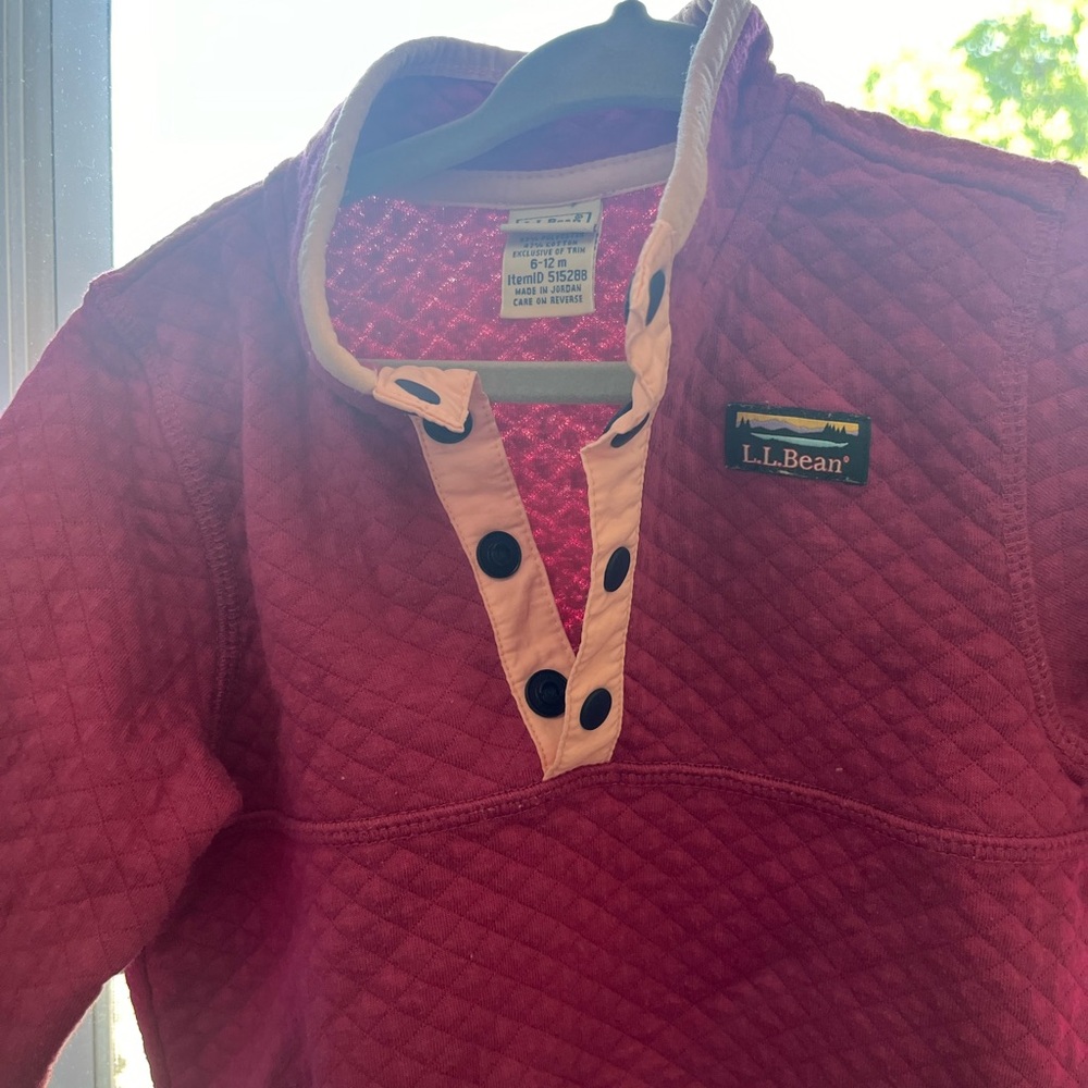 L.L bean quilted quarter zip